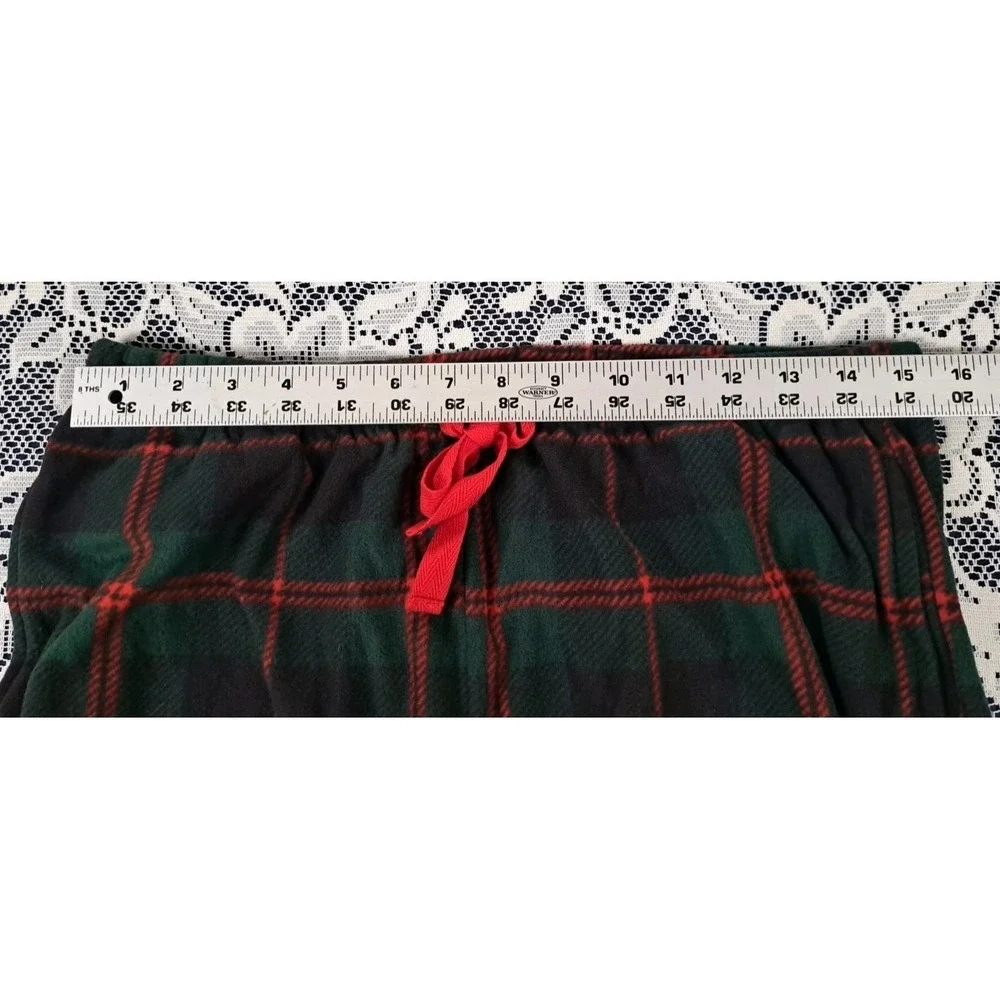 Berkley Jensen Pajamas Set Womens M Green Plaid Fleece Holiday‎ Loungewear NWT